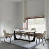 Armen Living,Swivel Upholstered Dining Chair in Taupe Gray Faux Leather Black- Set of 2 - 4 of 4