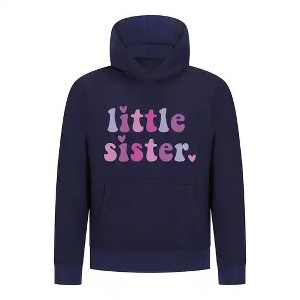 Everyday Kids Little Sister Girls Pullover Hoodie – Cute Pastel Sibling Sweatshirt - 1 of 4