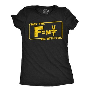 Womens Funny T Shirts May The Force Equation Be With You Sarcastic Graphic Novelty Movie Tee For Ladies - Crazy Dog Women's T Shirt - 1 of 4