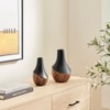 Milo Kalbas 2 Piece Gourd Modern Two Tone Tabletop Vase Set - Black and Walnut - 3 of 4