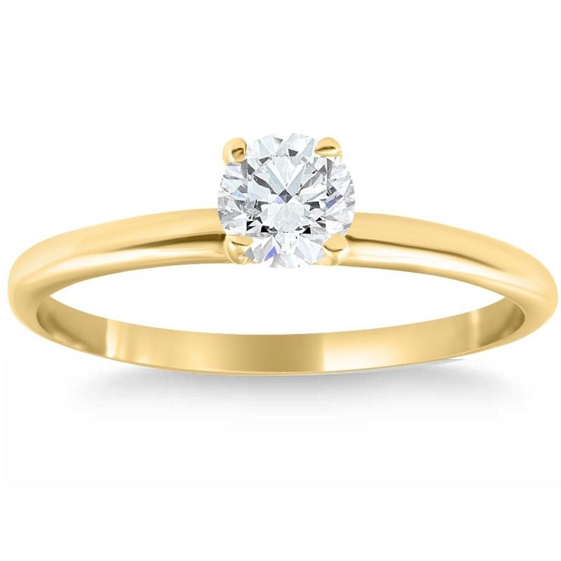 Pompeii3 14k Yellow Gold 5/8 ct Round Solitaire Diamond Engagement Ring, 1 of 5