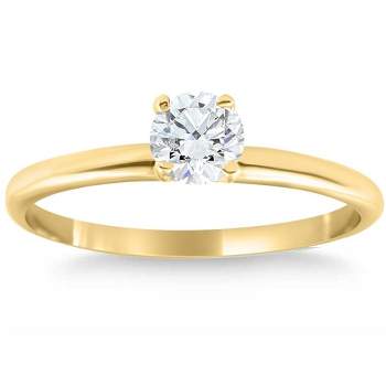 Pompeii3 14k Yellow Gold 5/8 ct Round Solitaire Diamond Engagement Ring