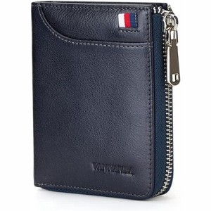 Paaaawaters Wallets for Men Genuine Leather,Slim Zipper Mens Wallet RFID Blocking with Front Pocket - 1 of 4