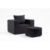 Mid-Century Modern Corduroy Accent Chair and Ottoman Set, Comfy Lounge Armchair for Reading Nook or Living Room – The Pop Home - 3 of 4