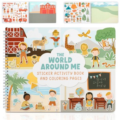 Fun Sticker Book for Toddlers 2-4 – 500+ Stickers & 12 Reusable Themes – Entertaining Kids 4-8 While Traveling – Includes Coloring Pages
