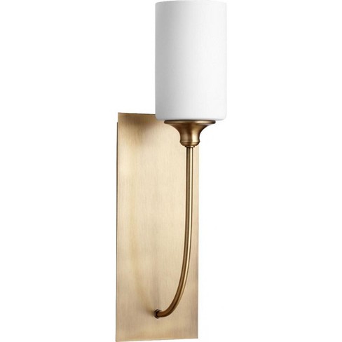 Quorum Lighting Celeste Glass Wall Sconce, 1 Light, Aged Brass - image 1 of 1