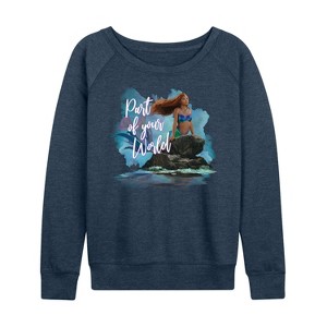 Women's - Disney - Part Of Your World Lightweight French Terry Wide Neck Long Sleeve Shirt - 1 of 4