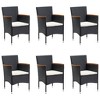 vidaXL Patio Dining Set Outdoor Dining Set Table and Chair Set for Garden - 63" Table Length Black 6 Piece - 4 of 4