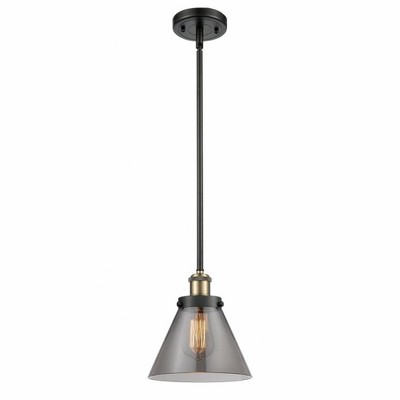 Cone - 1 Light Stem Hung Mini Pendant In Industrial Style-10 Inches Tall and 8 Inches Wide