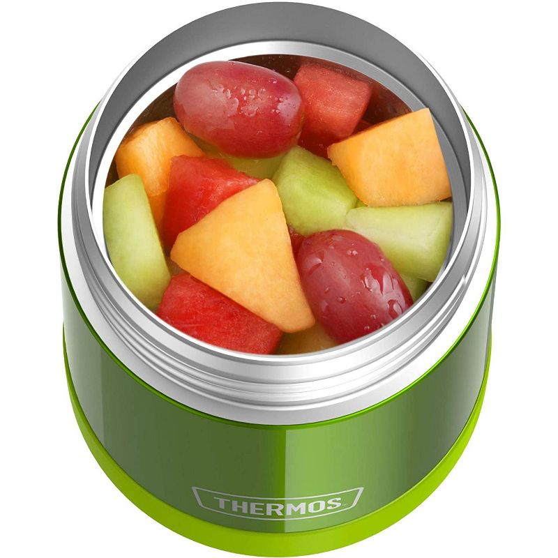 THERMOS FUNTAINER 10 Ounce Stainless Steel Vacuum Insulated Kids Food Jar with Folding Spoon, Lime, 5 of 7