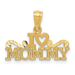 Black Bow Jewelry 14k Yellow Gold I Heart Mommy Pendant, 20mm - 1 of 4