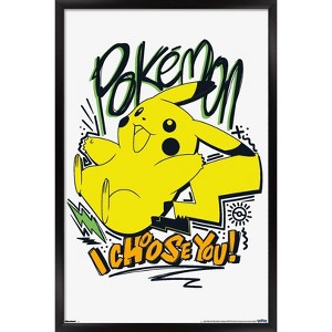 Trends International Pokémon: Expressive Doodle - I Choose You! Framed Wall Poster Prints - 1 of 4