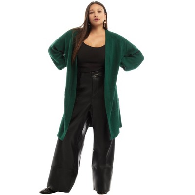 June + Vie by Roaman's Open-Front Cardigan