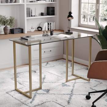 Home Office Glass Top Desk - Martha Stewart