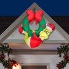 Grinch Christmas Airblown Inflatable Hanging from Wreath Dr. Seuss, 4 ft Tall, Green - 2 of 4
