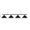 Toltec Lighting Oxford 4 - Light Island Pendant Light in  Chrome/Matte Black with 16" Matte Black Double Bubble Metal Shade Shade - 2 of 2