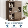 Coucheta Display Storage Cabinet with Doors, Mid-Century Modern 3-Tier , Wooden Buffet Accent Cabinet with Strong Legs for Living Room, Dining Room - 4 of 4