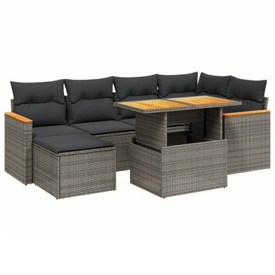 vidaXL Garden Sofa Set Grey