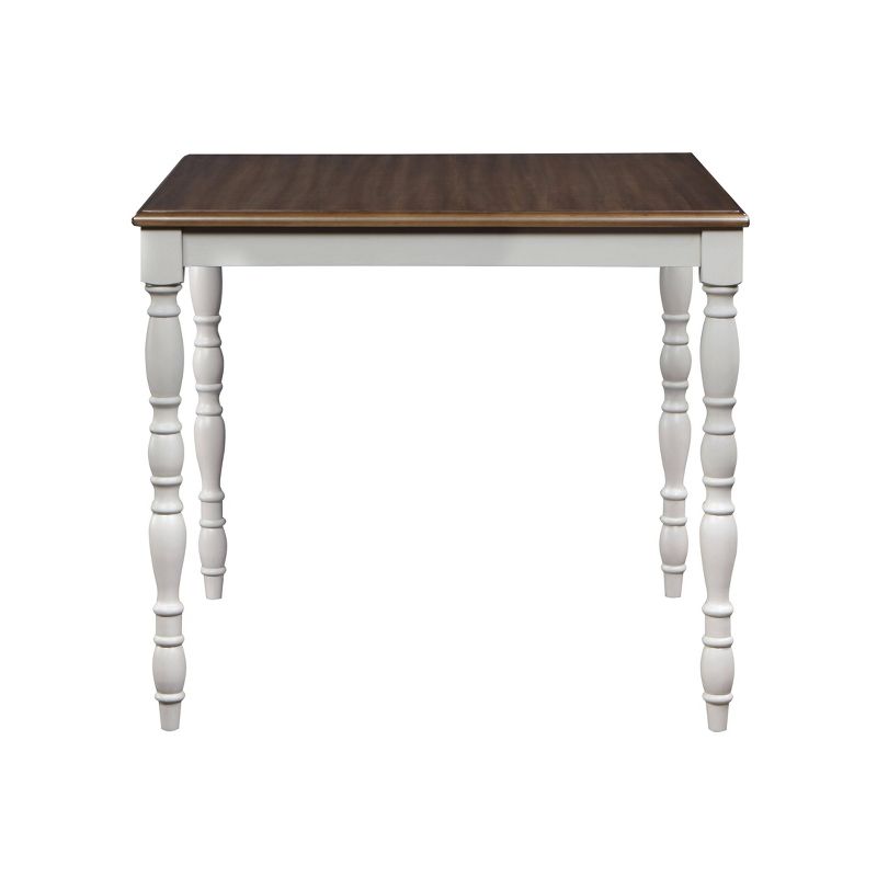 42&#34; Bettina Dining Table Beige Fabric, Antique White Weathered Oak Finish - Acme Furniture, 5 of 6