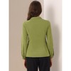 Allegra K Women's Work Peter Pan Collar Long Bishop Sleeve Button Down Shirt - 4 of 4