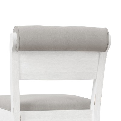 Clarion White Wood Upholstered Bar Height Stool