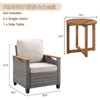 Buenhomino 3-Piece Outdoor PE Wicker Chair & Table Set – 2 Lounge Chairs & Side Table with Cushions, All-Weather Patio Seating Set - 4 of 4