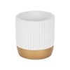 Cheung's Aurone Round Ridged Ceramic Pot with Gold Finished Base - Large - White - 3 of 4