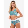 Comfort Choice Women's Plus Size Full Coverage Stretch Cotton Color Block Brief 3-Pack - 4 of 4