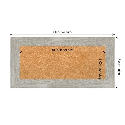 Dove Greywash Framed Natural Cork Bulletin Board