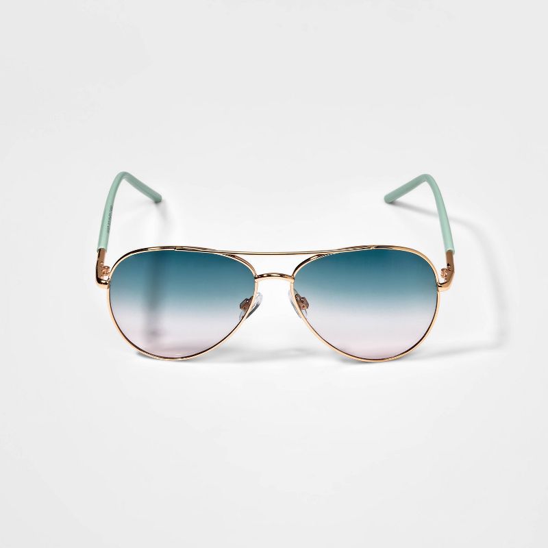 Girls&#39; Mint Aviator Sunglasses - art class&#8482; Gold, 1 of 3