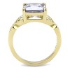 Slickblue Women's Stainless Steel Ring with IP Gold Finish and Light Amethyst CZ Center, Size 5-10 - 3 of 4