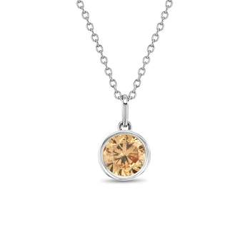 Girls' Birthstone Cubic Zirconia Sterling Silver Necklace - In Season Jewelry