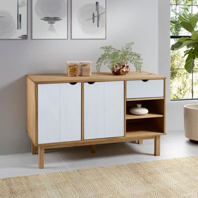 vidaXL Sideboard OTTA Brown and White 44.9 in.x16.9 in.x28.9 in. Solid Wood Pine