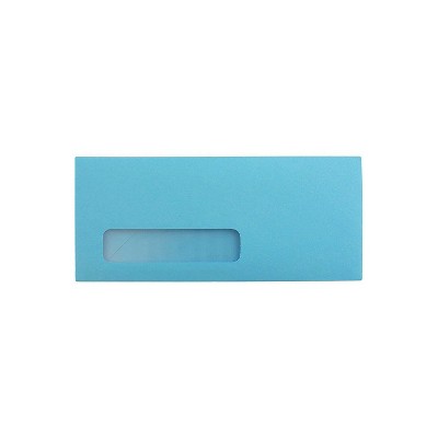 JAM Paper #10 Window Envelope 4 1/8" x 9 1/2" Blue 25/Pack (5156476)