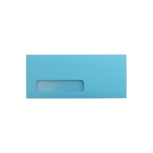 JAM Paper #10 Window Envelope 4 1/8" x 9 1/2" Blue 25/Pack (5156476) - 1 of 3