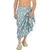 HAPPY BAY Men's Pareo Cotton Linen Effect Halloween Costumes Scary Pumpkin Swimwear Cover Up Beach Wrap Summer Sarong One Size Gray, Skull - 4 of 4
