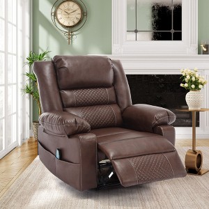 NicBex Faux Leather Recliner Chair,Massage Chairs with 8-Point Massage and Lumbar Heating,Modern Reclining Chairs for Living Room - 1 of 4