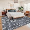 Machine Washable Low Pile Rug - Non-Slip Vintage Geometric Design for Living Room, Bedroom, Dining Room - 3 of 4