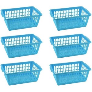 YBM HOME Plastic Perforated Storage Basket Bin Office Drawer, Shelf Desktop Countertop Tray Organizer, Pack of 6 - 1 of 1