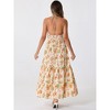 Allegra K Women's Sleeveless Halter Neck Boho Elastic Waist Floral Maxi Summer Sundresses - 3 of 4