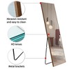 GlasFlength Full Length Mirrors, Wall-Mounted Full-Length Metal Frame Mirror for Bathroom, Bedroom, and Decor, Brown, 19"*1"*63" - 3 of 4