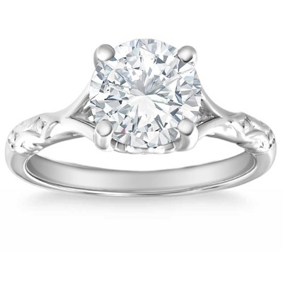 Pompeii3 2Ct Certified Diamond 950 Platinum Solitaire Diamond Engagement Ring Lab Created