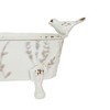 Clawfoot Bathtub Mini Planter White Metal by Foreside Home & Garden - 3 of 4