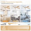 Sofucor 52 Inch Ceiling Fans with Lights and Remote 6-Speed 3 CCT 3-Timer Low Profile High CFM Ceiling Fan Noiseless for Living Room Bedroom Patio - 2 of 4