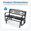 Costway 2-Person Outdoor Glider Bench with Metal Frame Armrests Geometric Backrest - 3 of 4