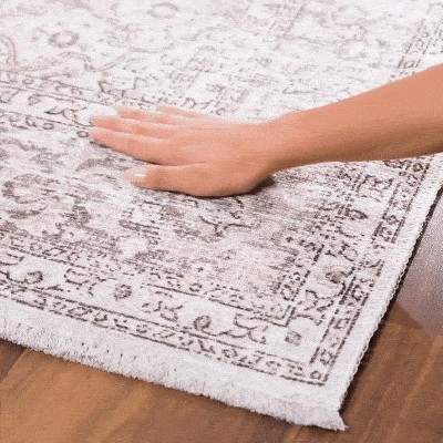 Hauteloom 4' x 6' Blue and Beige Recycled PET Yarn Area Rug