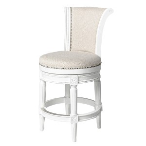 Maven Lane Pullman Swivel High Back Fabric Counter Height Bar Stool, Alabaster White/Cream - 1 of 4