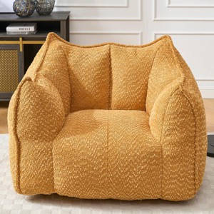 SEVOBAL Sofas Comfortable Bean Bag Chair with High-Resilience Foam Armrests for Living Room Bedroom, Yellow, 47.2"*36.2"*30.7" - 1 of 4