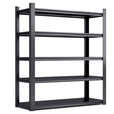 Syemin Utility Storage Shelves 5 Tier Adjustable Garage Shelf, Industrial Metal Garage Shelf, Heavy Duty Storage Shelves, Black, 47.2"*18"*78"