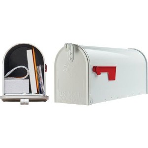 Gibraltar Elite T1 White Steel Rural Post Mount Mailbox - 1 of 1